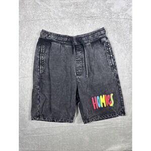 Rebel Minds Shorts Men's Size Small faded Black Homies Drawstring